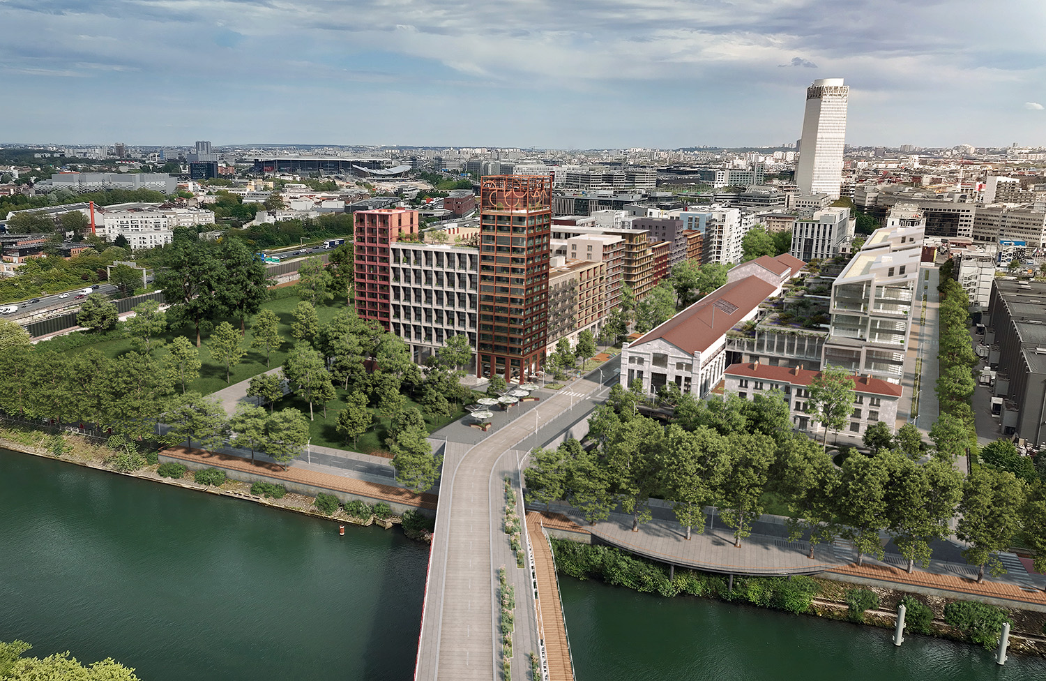SAINT DENIS_APOGEE_Vue aérienne depuis la passerelle_BD